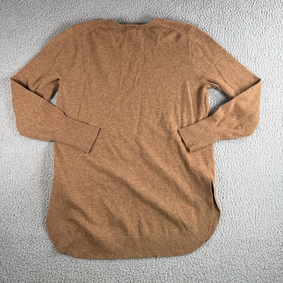 J Crew Sweater Womens M Brown Merino Wool Blend Tunic Side Slits Casual Preppy - Picture 7 of 10